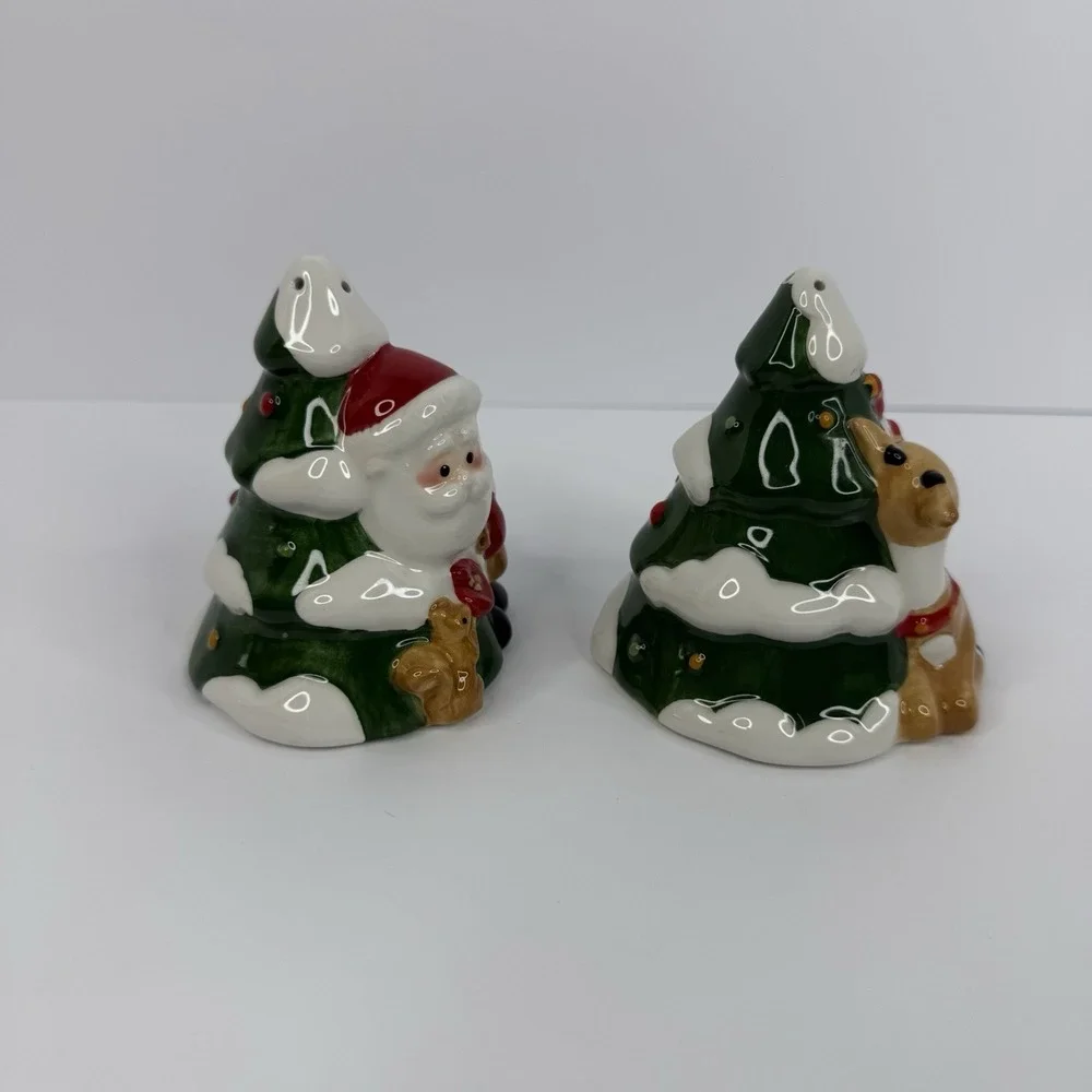 Lenox Rudolph The Red Nosed Reindeer And Santa Claus Salt & Pepper Shakers